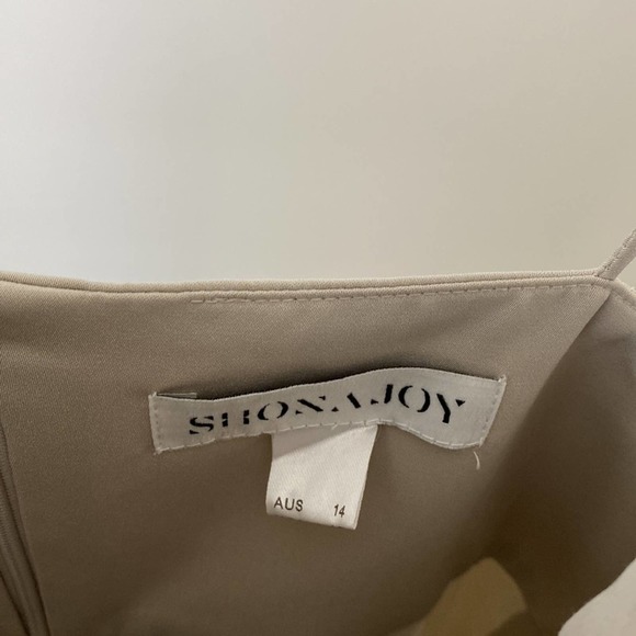 Shona Joy Tan Maxi Cocktail Dress Size: 10 - Picture 6 of 7